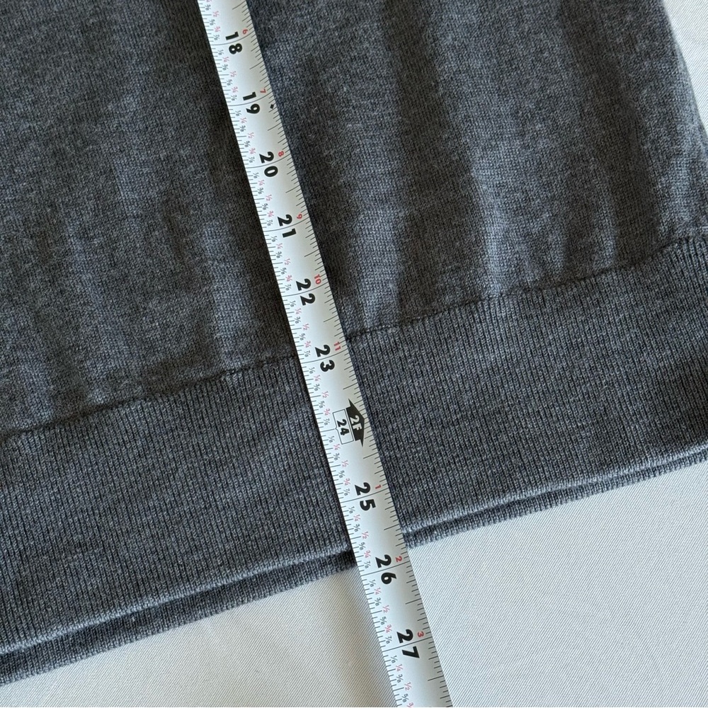 J Crew Merino Wool Sweater Mens Medium 1/4 Zip Gray Preppy Minimalist Office - Picture 14 of 15